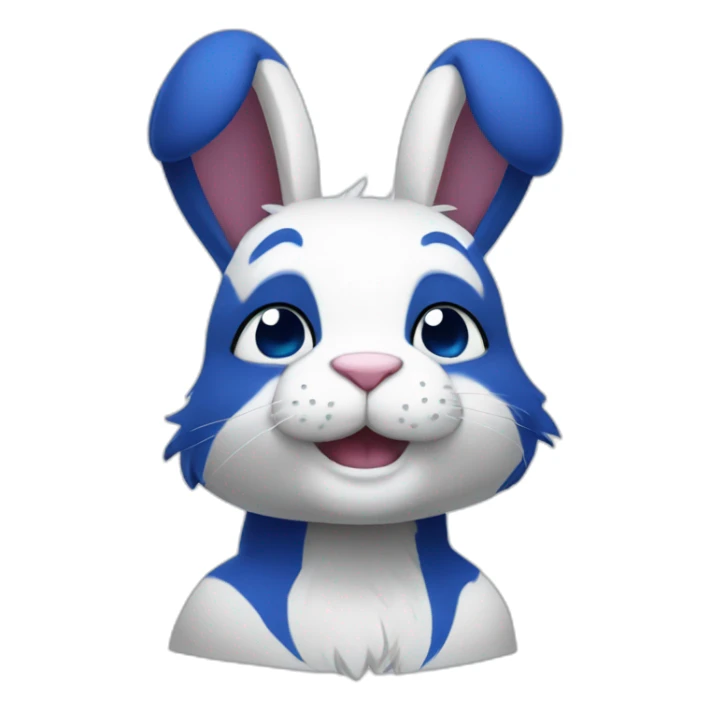 Muscular Anthro white rabbit with dark blue hair sticker
