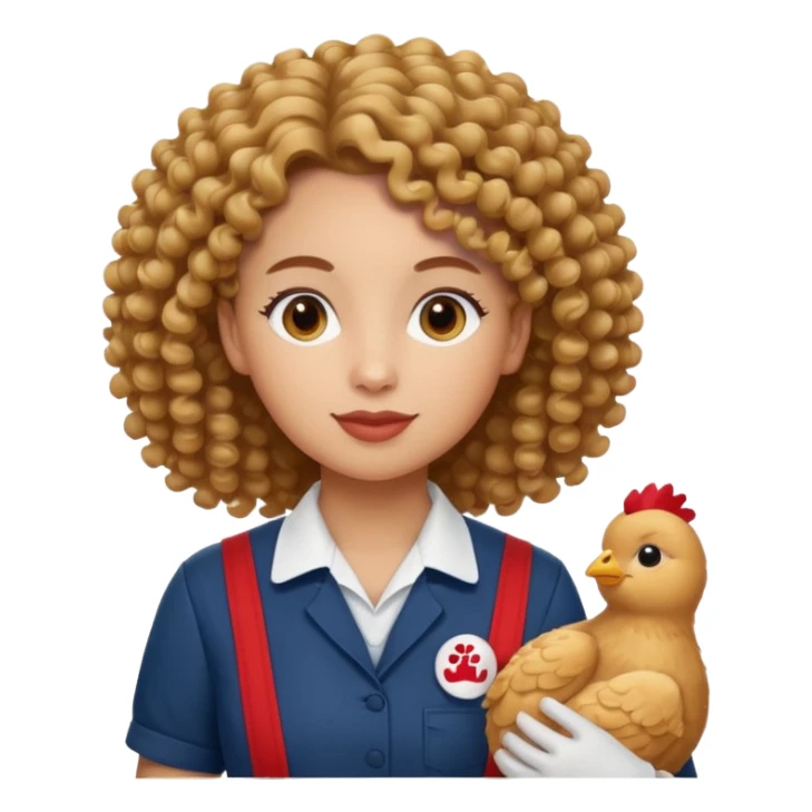 Chick-fil-A worker with curly hair sticker
