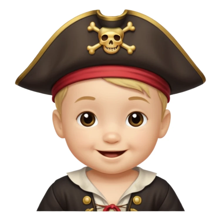 cute 1 year old pirate baby sticker