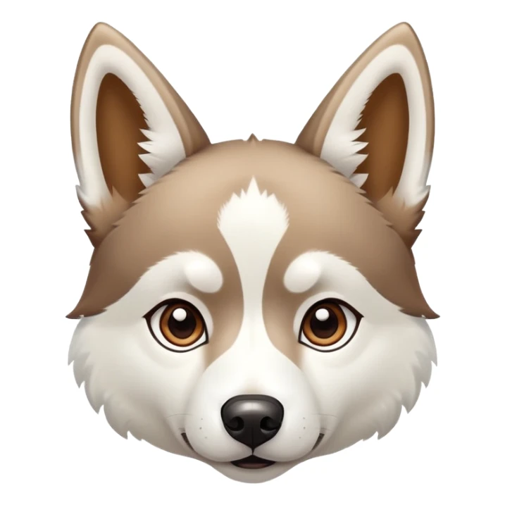 White and brown husky dog with pointy ears sticker