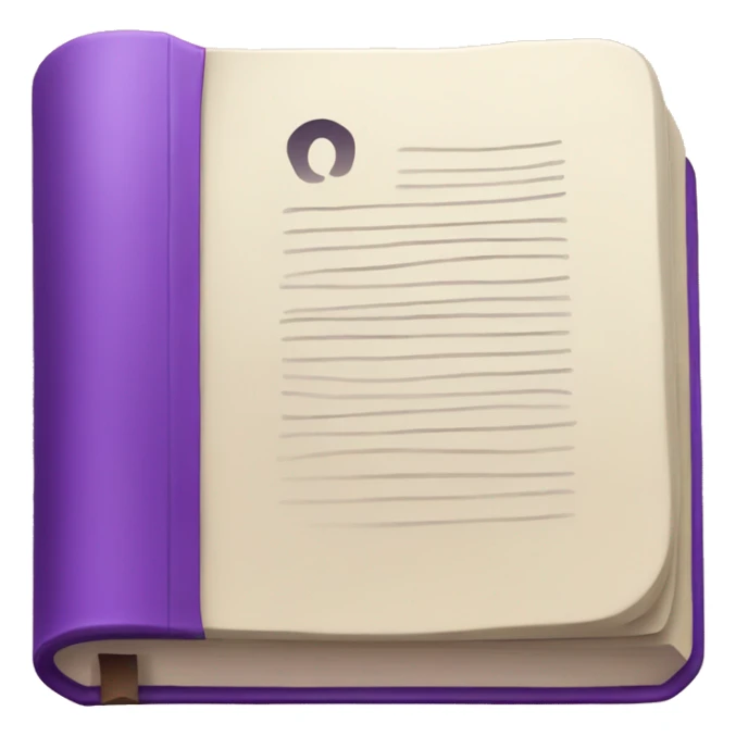 iOs closed book emoji in purple with volume 6 on the cover sticker