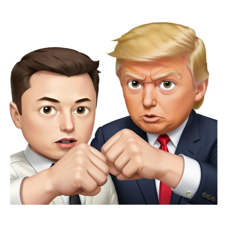 elon musk punching trump sticker