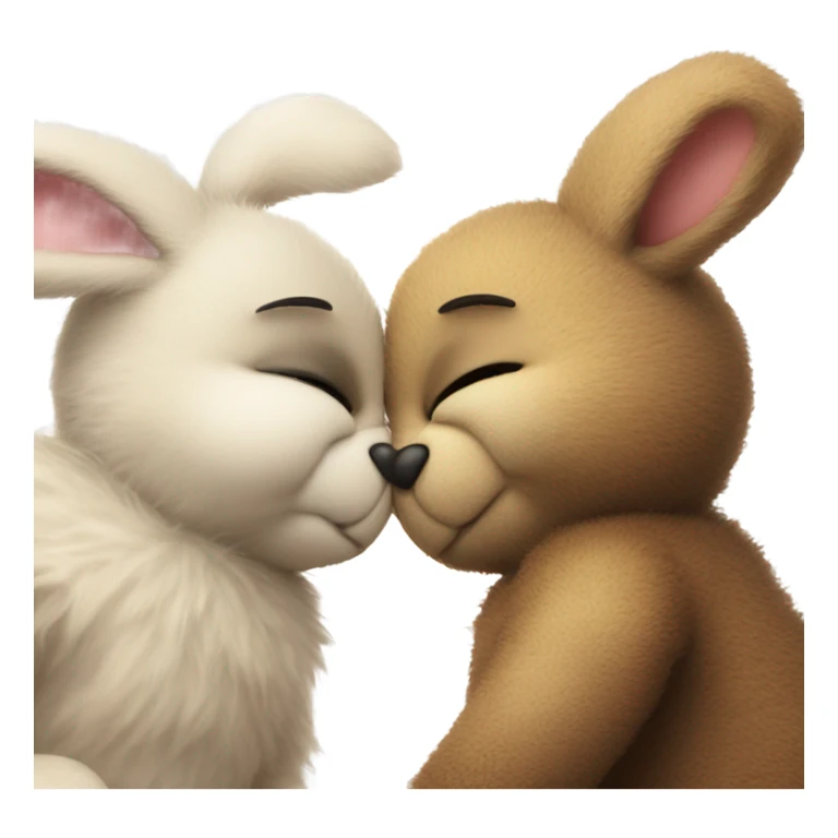 bunny and teddy bear kissing sticker