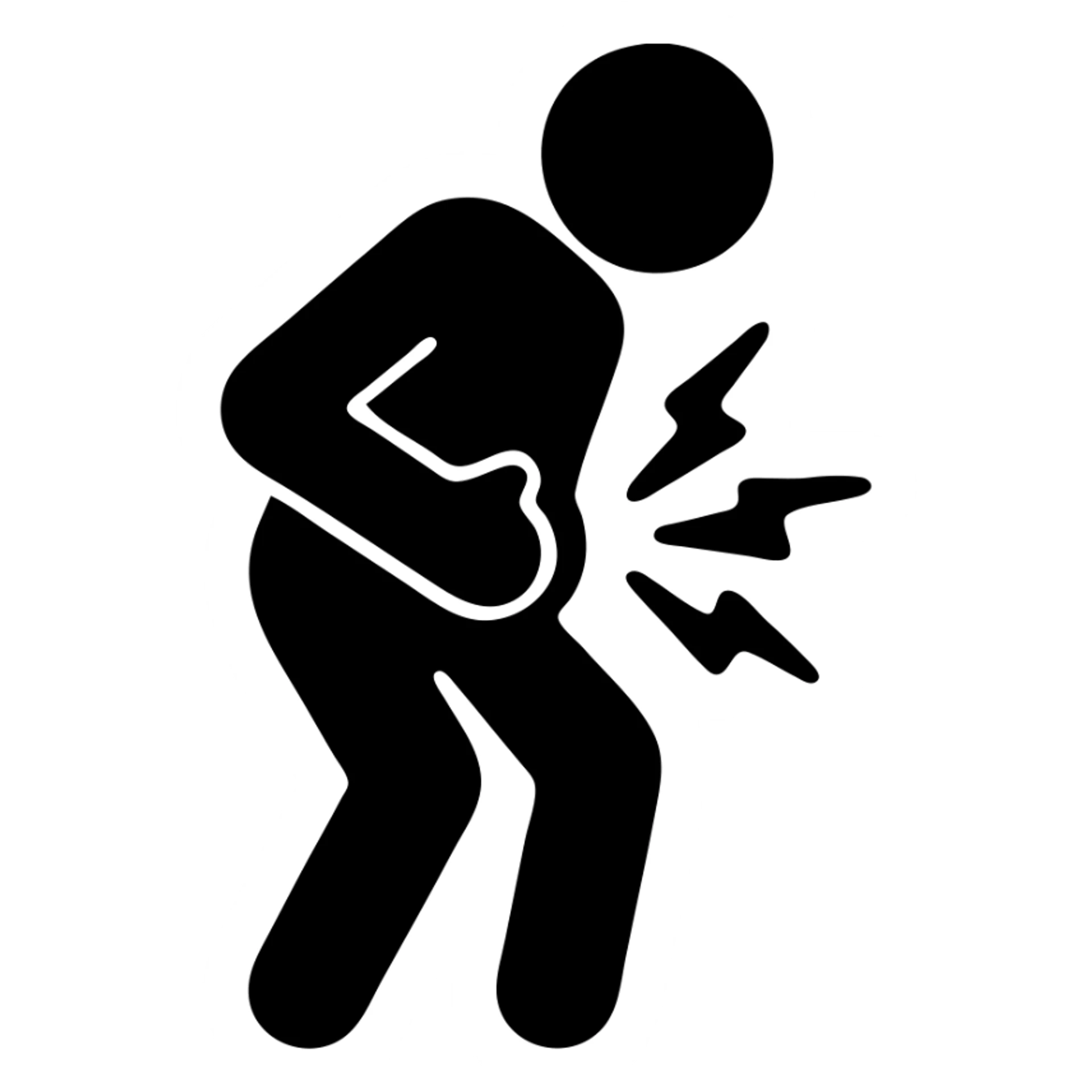 A person with stomach ache sticker