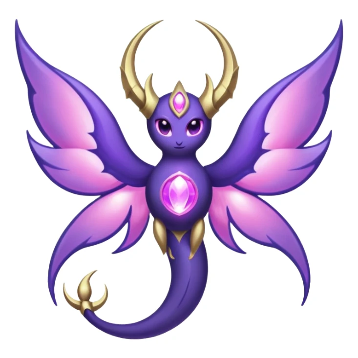 Pokemon legendary purple and pink lunala sticker