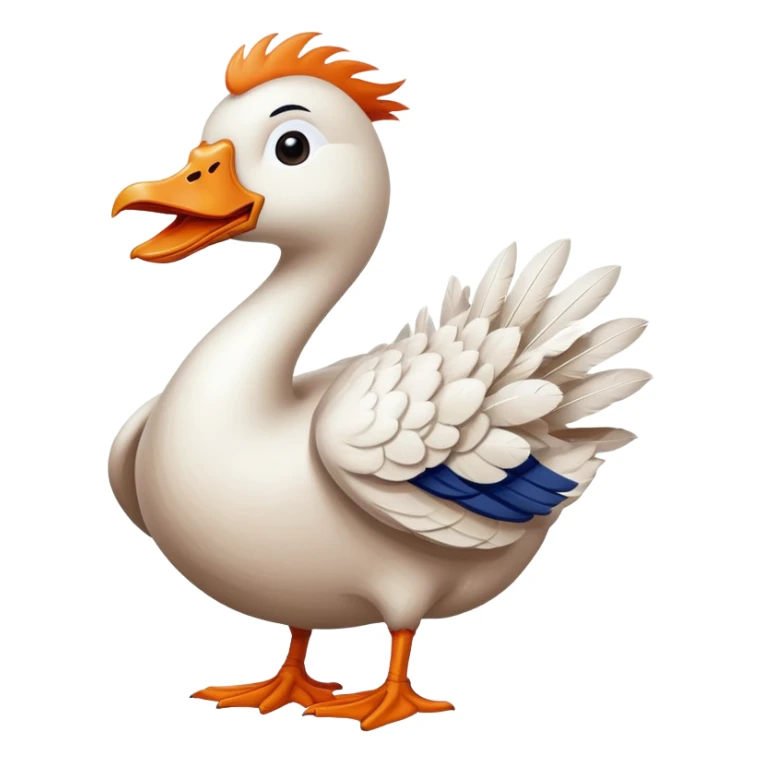 A silly white goose in a Denver Broncos T-shirt sticker