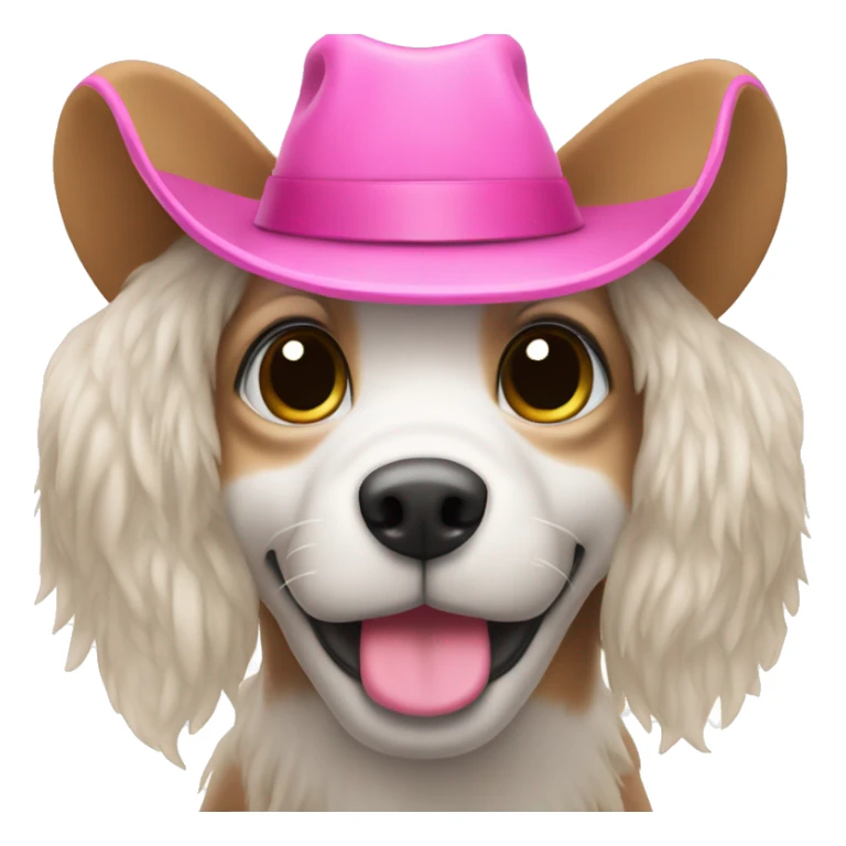 mini schaunzer wearing a pink cowboy hat sticker