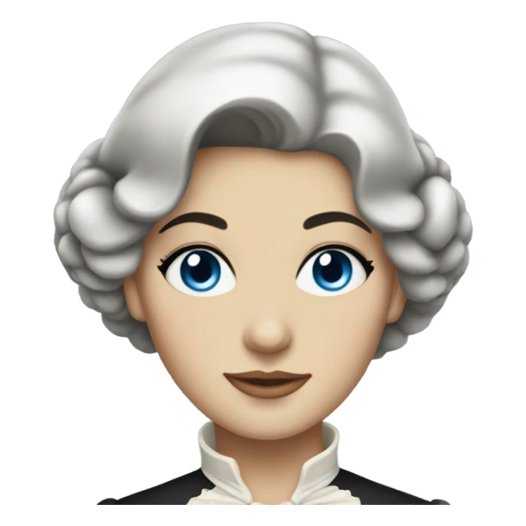 Brunette elegant Victorian woman with blue eyes and black hai sticker