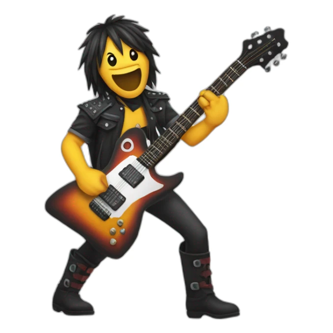 Metalero con una guitarra sticker