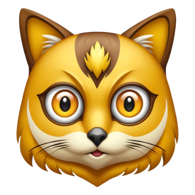 Buho gato defradado de amarillo y marron sticker