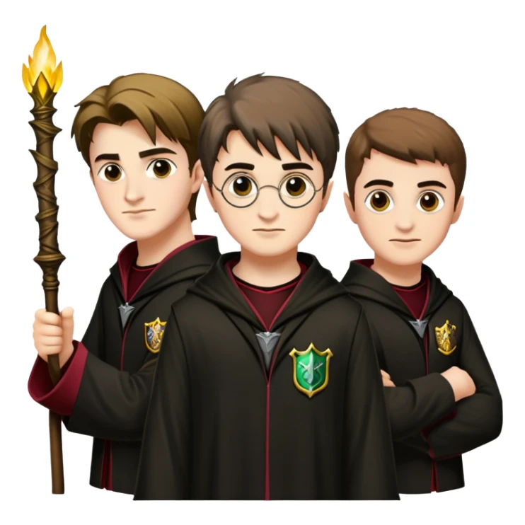 Harry Potter, Cedric Diggory, and Viktor Krum as Triwizard champions sticker