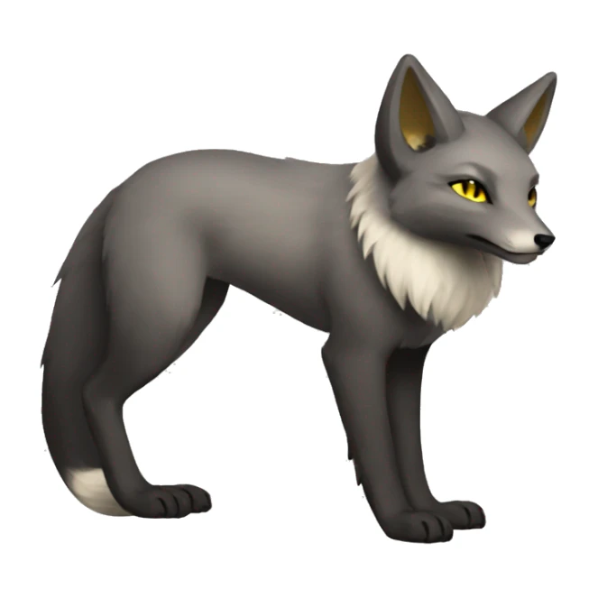 Arctic-Fox-Umbreon-Silver-Fox-hybrid with Anubis-rings full body sticker