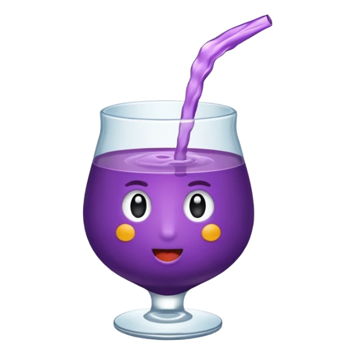 vaso de plumavit con liquido morado chorreando sticker