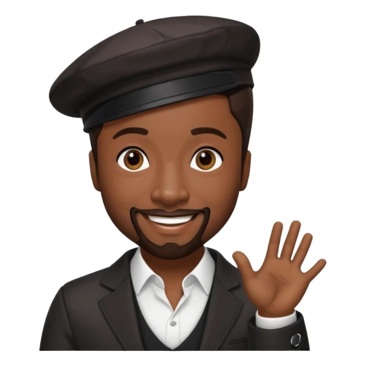 Teddy Riley with dark brown hair sticker