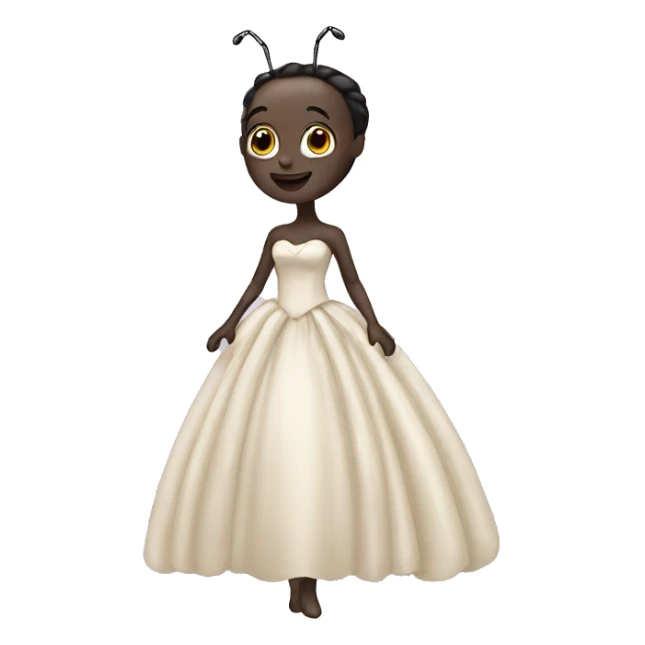 Ant wearing a married dress sticker
