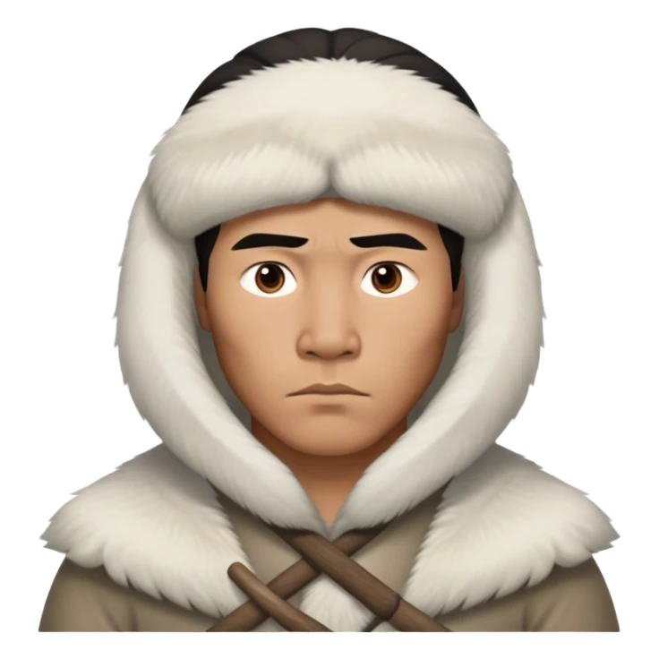 Inuit men photorealistic serious sticker