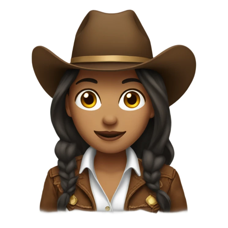 Brunette cowgirl sticker