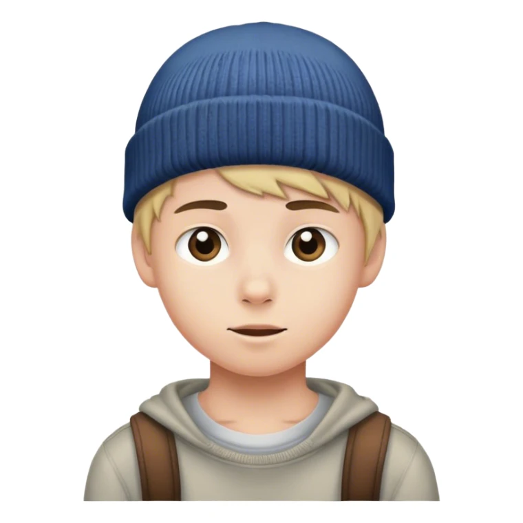 boy in beanie looking out sticker