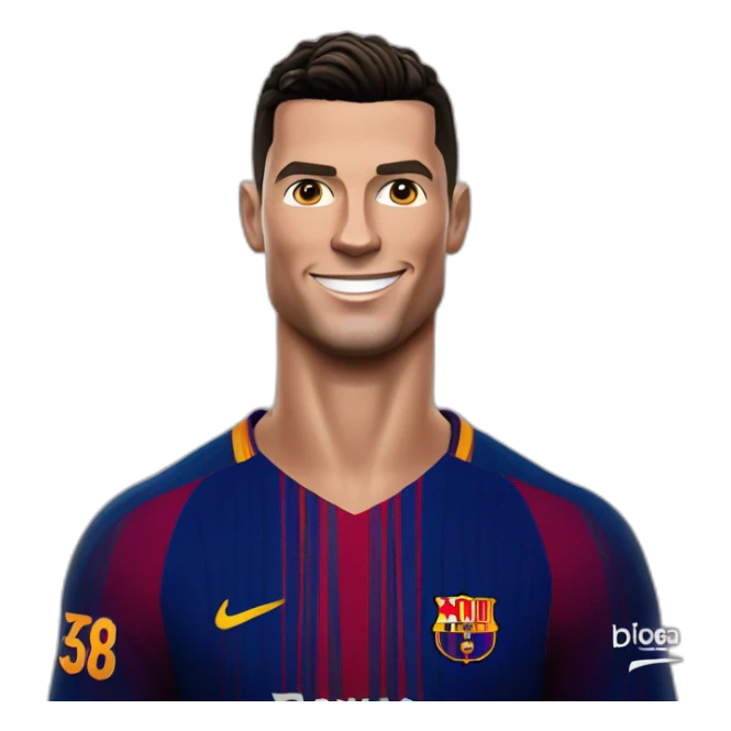 Cristiano ronaldo portant le maillot du barça sticker