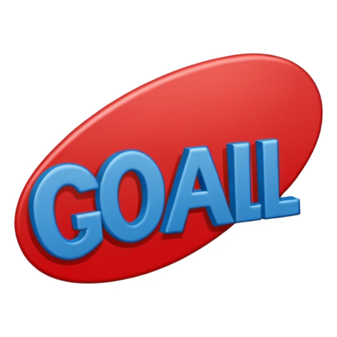 Word “Goal” sign comic style blue (#00A3E0) and red (#F9423A)  sticker
