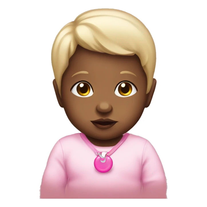 Baby girl with a pink pacifier sticker