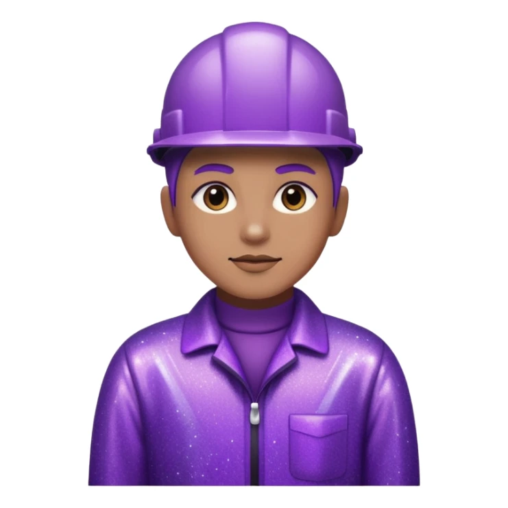 industrial worker wearing glitter purple glittery clothes sticker