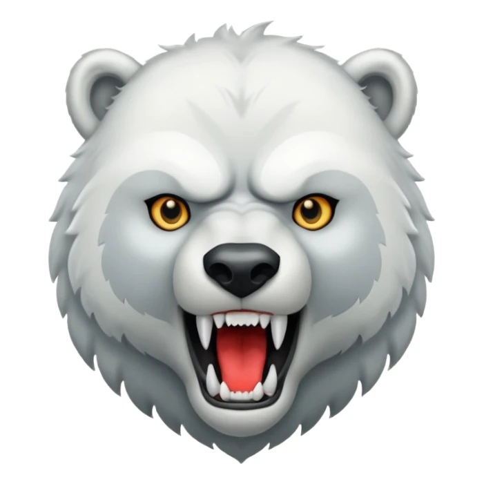Polar bear and wolf hybrid with sabertooth fangs sticker