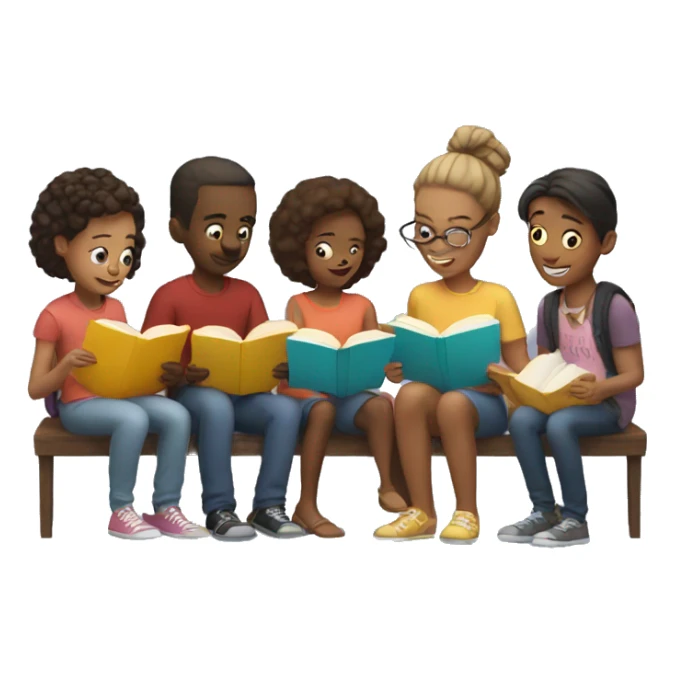 group of friends reading sticker