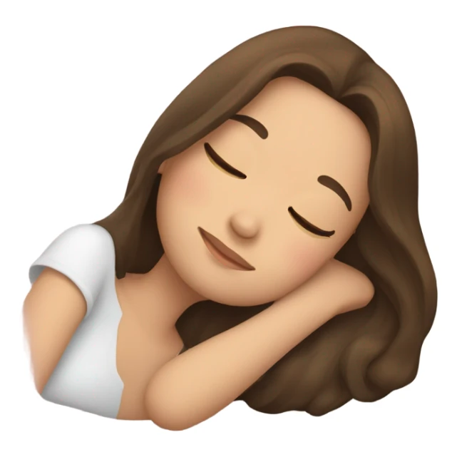 a girl with brunette hair sleeping  sticker