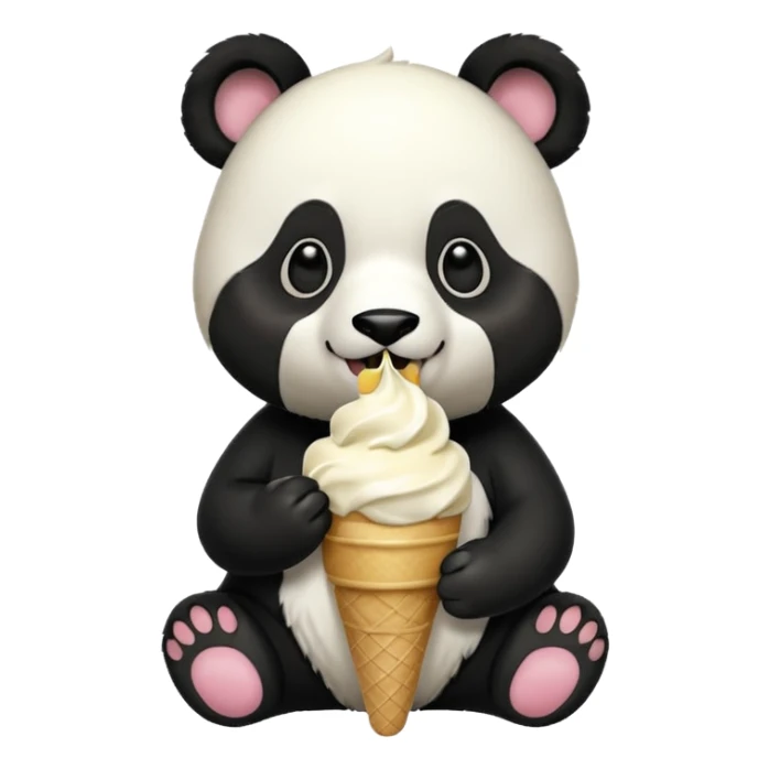 Panda eating ice cream kkykhiy sticker