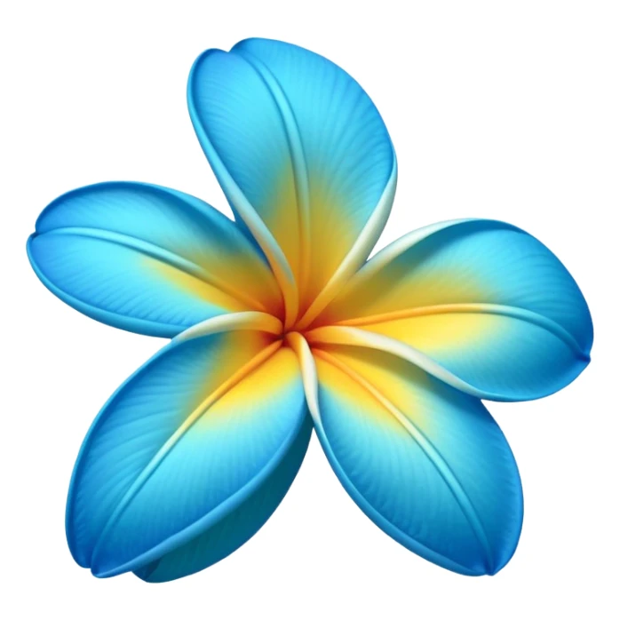 neon royal blue and cyan plumeria  sticker