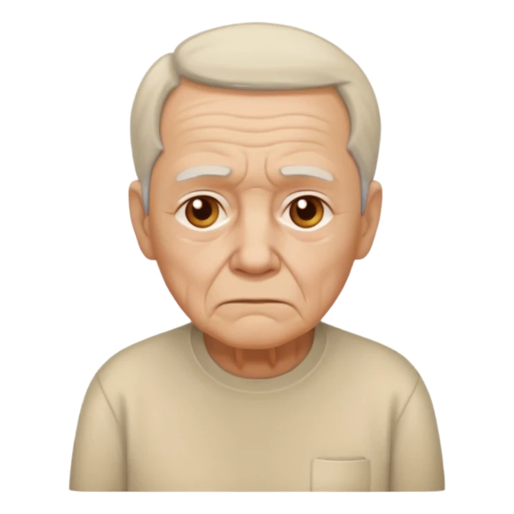 elderly sad with beige shirt sticker