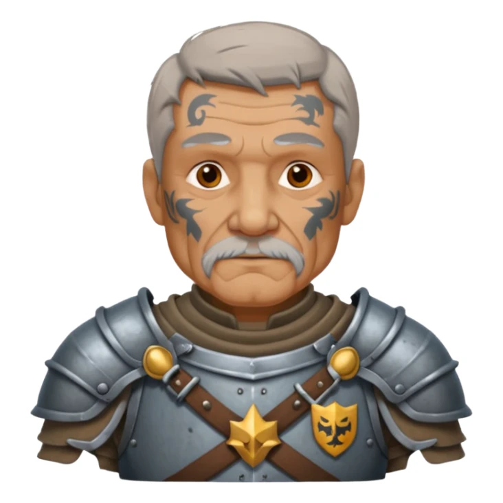 elderly tattooed knight, tattooed shoulder sticker