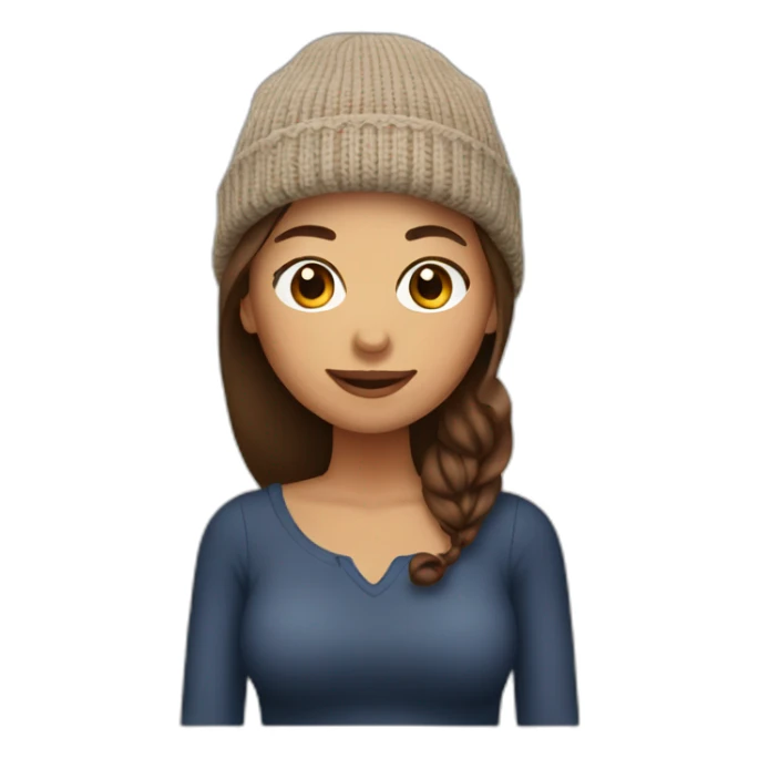 Woman with a brown hair in a beannie drinking wine sticker