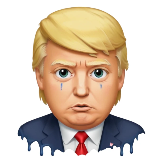 a donald trump with shit stains sticker