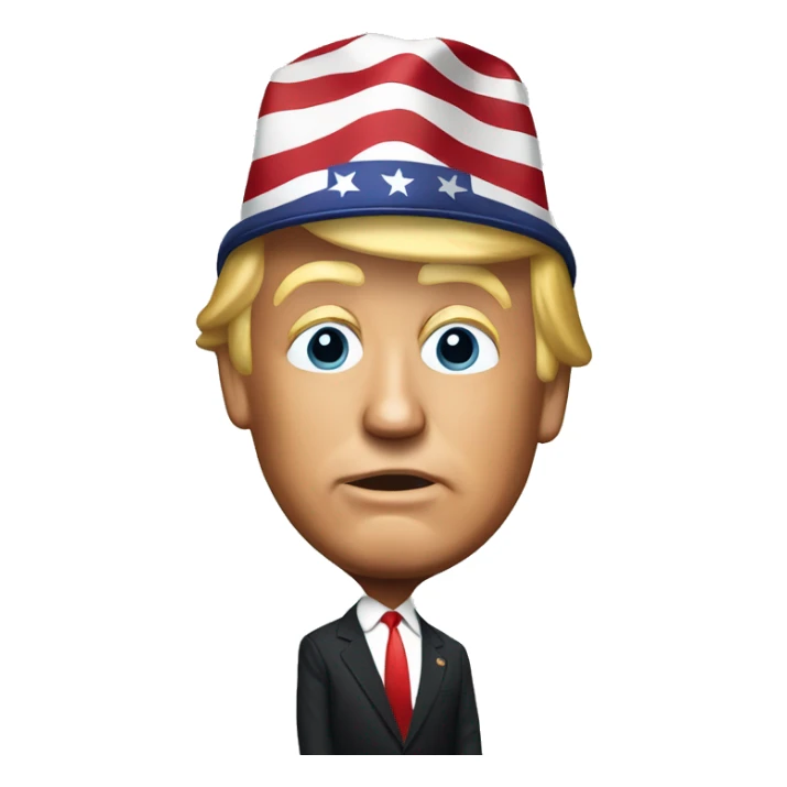 donald trump wearing a kamala harris hat  sticker
