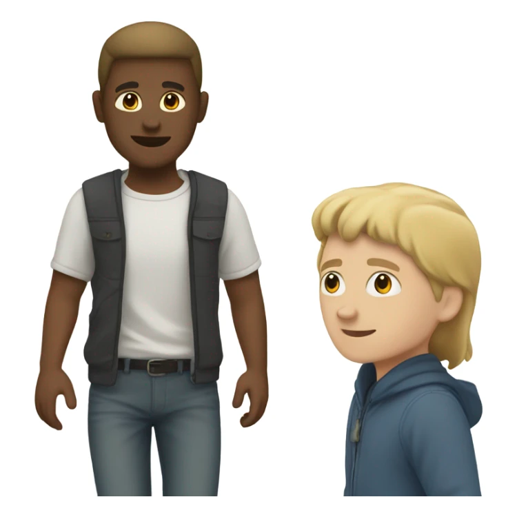 white skin man walking with his friend side by side sticker