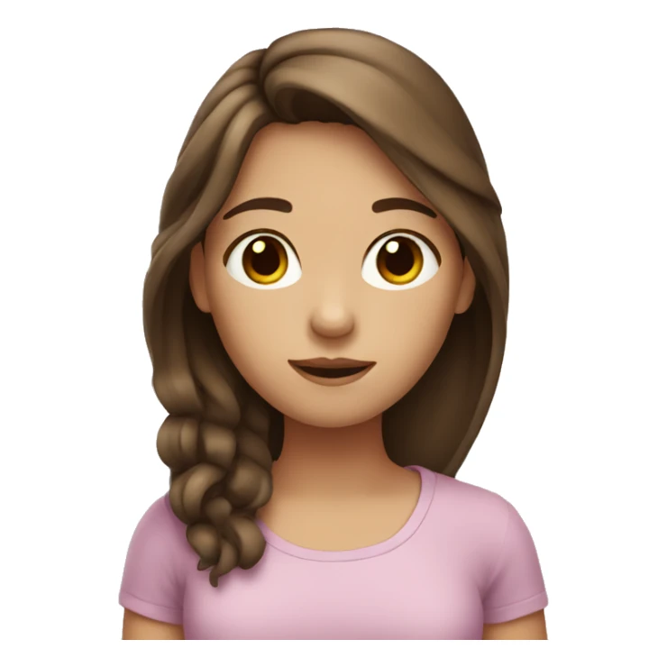 Girl with brown hair  and palm  sticker