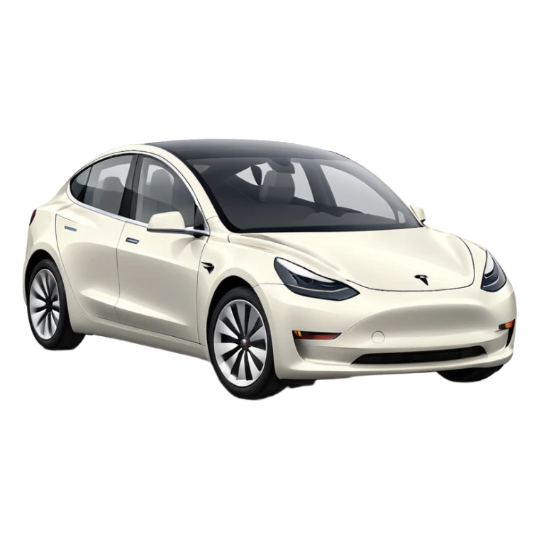 Tesla model 3 white. Icon. In a hurry, late  sticker