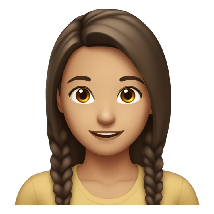 Girl with brunette hair and brown eyes smiling  sticker