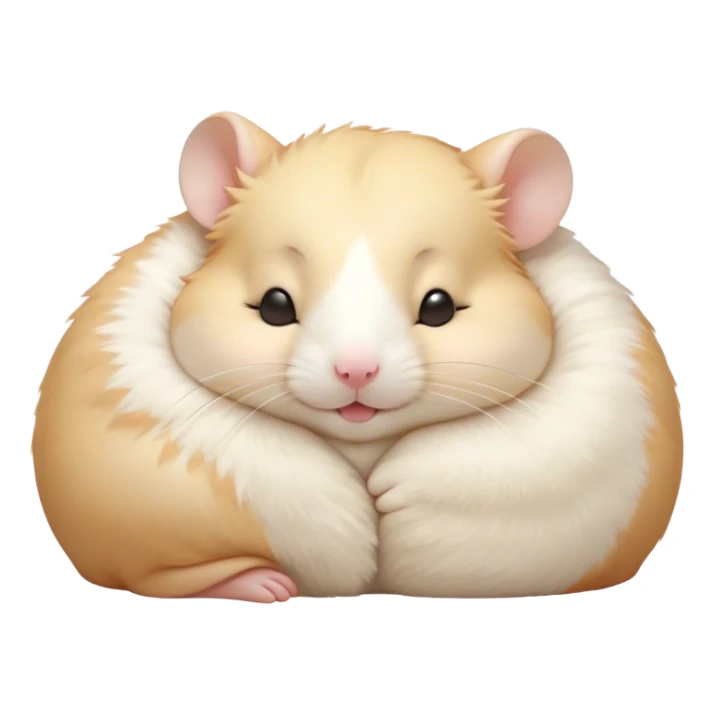 Meme-Worthy Cute Sleeping Cream Hamster Portrait Emoji, Head resting peacefully with a contented smile, showcasing a delightfully compact build and a luxuriously soft cream fur, eyes shut in a serene nap, Simplified yet hilariously adorable features, highly detailed, glowing with a soft, drowsy light, high shine, relaxed and utterly lovable, stylized with an air of playful laziness, bright and heartwarming, soft glowing outline, capturing the essence of a comically sleepy hamster, so meme-worthy it feels like it could instantly become the next viral sensation of adorable slumber! sticker