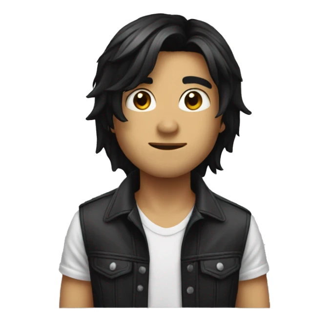 long black hair boy dj  sticker