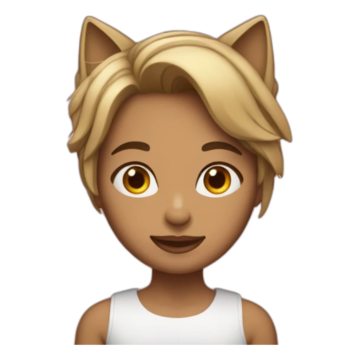 mujer pelo corto canoso y gato rayado sticker