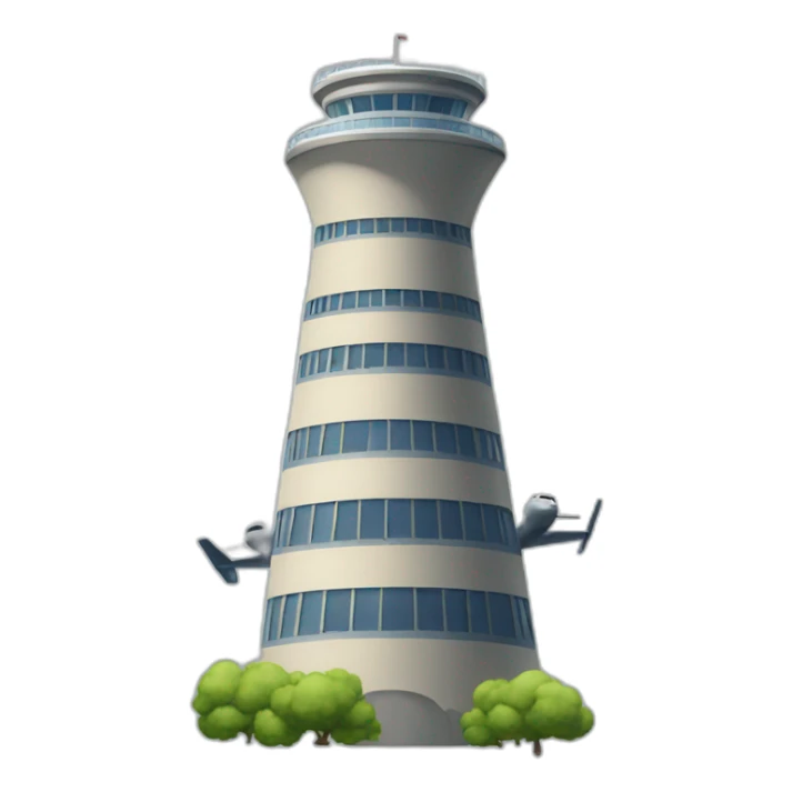 a big tower in the shape of a plane sticker