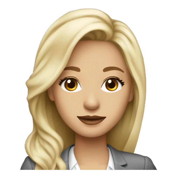 Blonde long hair Tiffany diamond seller in a grey suit sticker