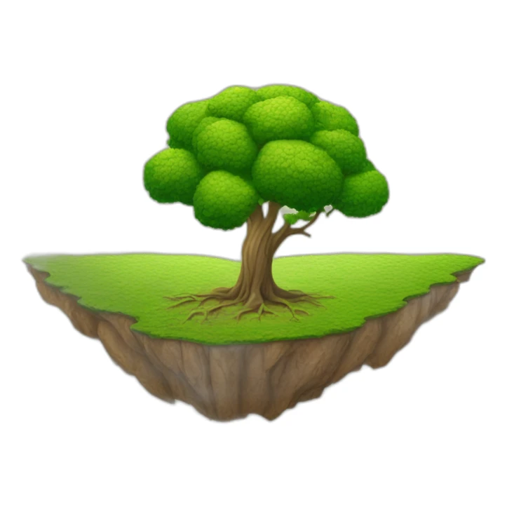 a tree, split down the middle with green and luscious land on the left and arid and dead on the right sticker