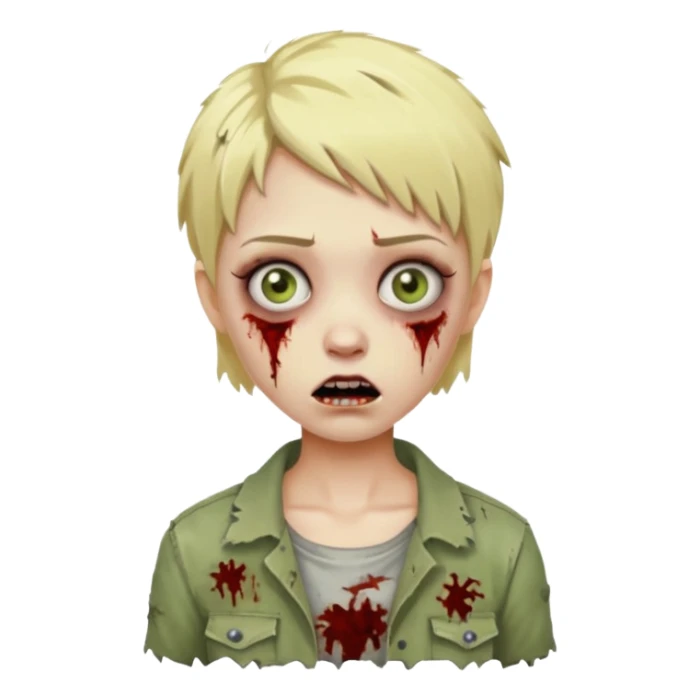 girl zombie with short blonde hair sticker
