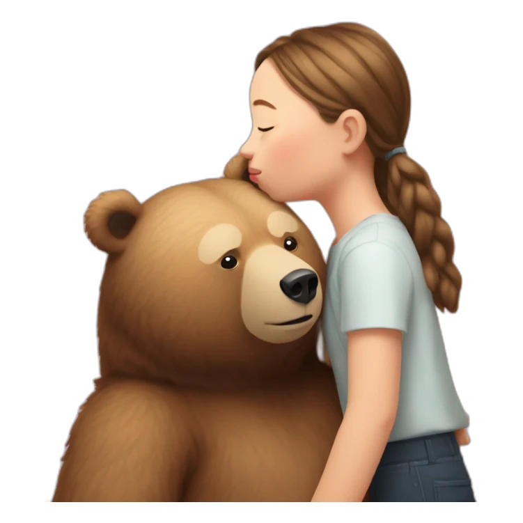 greta thunberg kisses the bear sticker