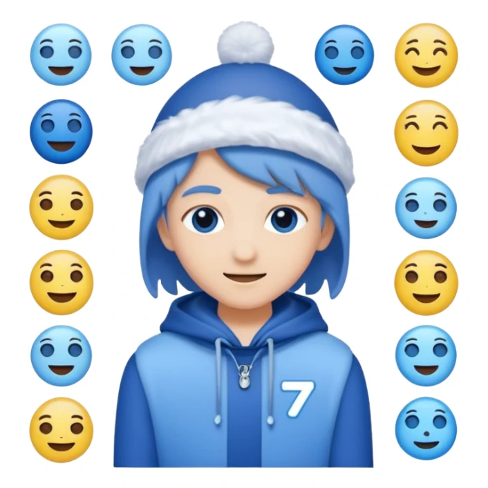 An emoji that represents the K-pop group Seventeen and also symbolizes my personal icon ❄️, along with a Seventeen-related 💙and 🪩🎤💎 I want it to be more attractive  sticker