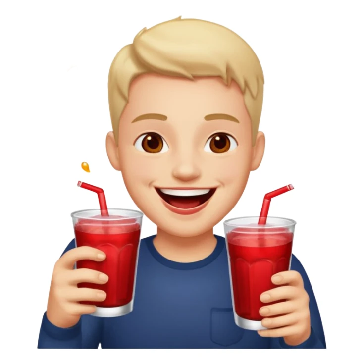 laughing face holding a double cup of red drank sticker